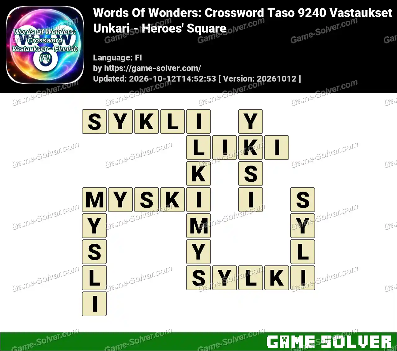 Words Of Wonders: Crossword Taso 9240 Vastaukset – Unkari – Heroes’ Square
